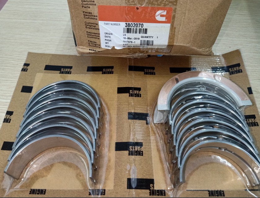 Bạc biên, bạc balie động cơ cummins, máy komatsu, Komatsu parts, Cummins 6BT 6CT engine motor 3802070 4955853 3800290 main bearing