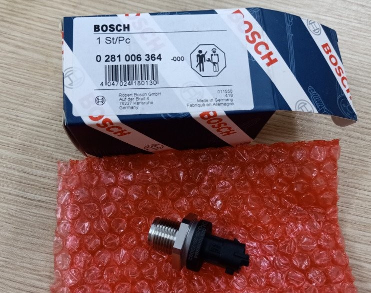 Cảm biến áp suất thanh nhiên liệu BOSCH, komatsu, Komatsu parts, Common Rail Pressure Sensor 3974092 0281006364, phụ tùng máy xúc komatsu