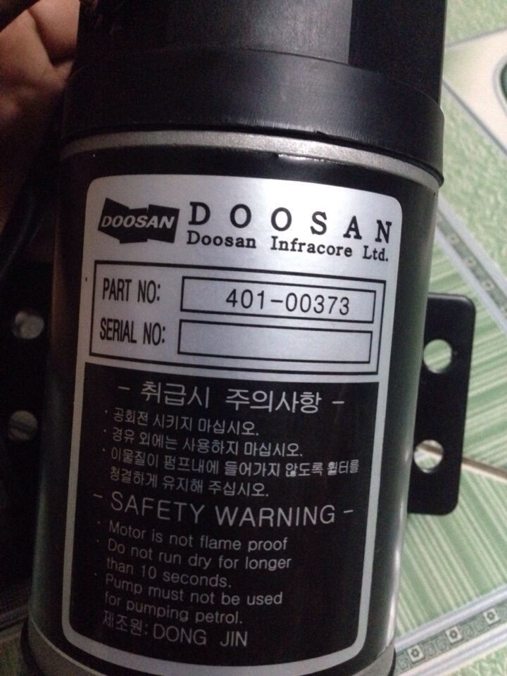 Doosan Excavator Parts, Pump Fuel Filler 401-00373