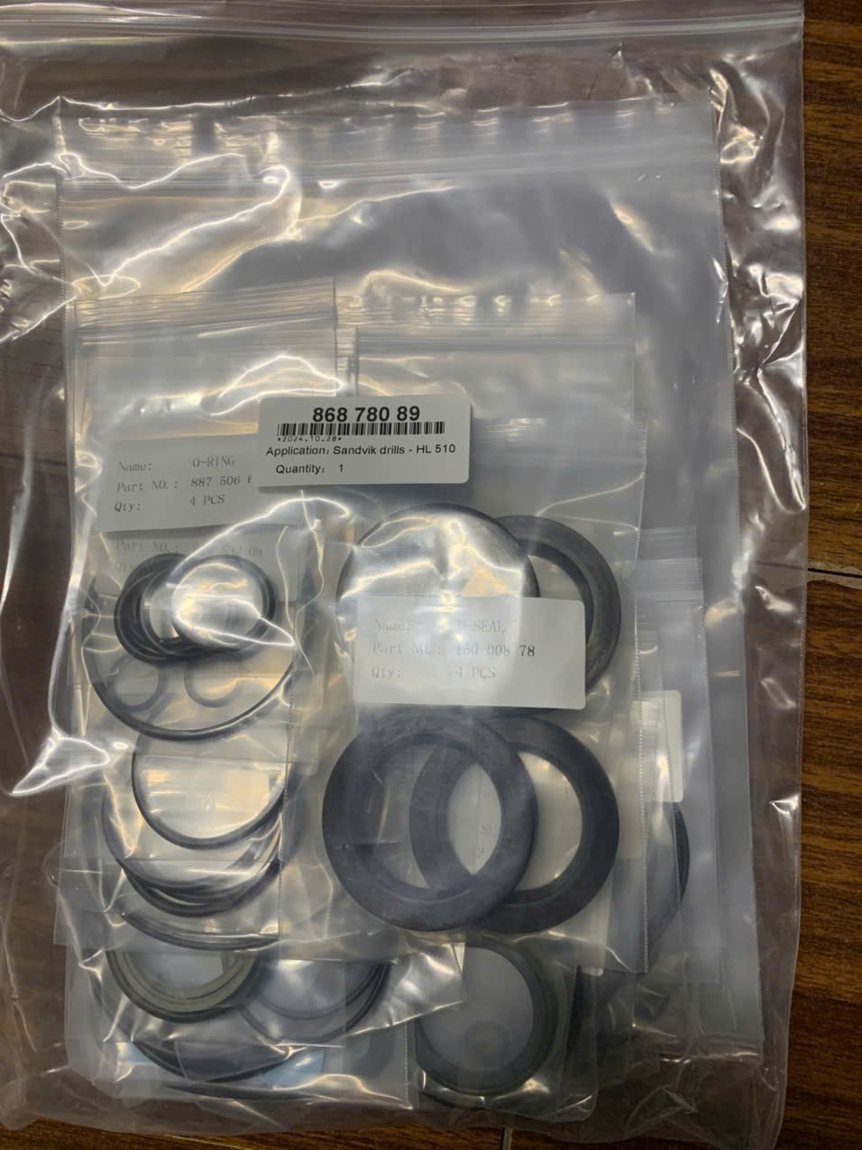 Bộ phớt búa máy khoan HL510, HL500, 86878089 Seal Kit For Rock Drill Sandvik/Tamrock
