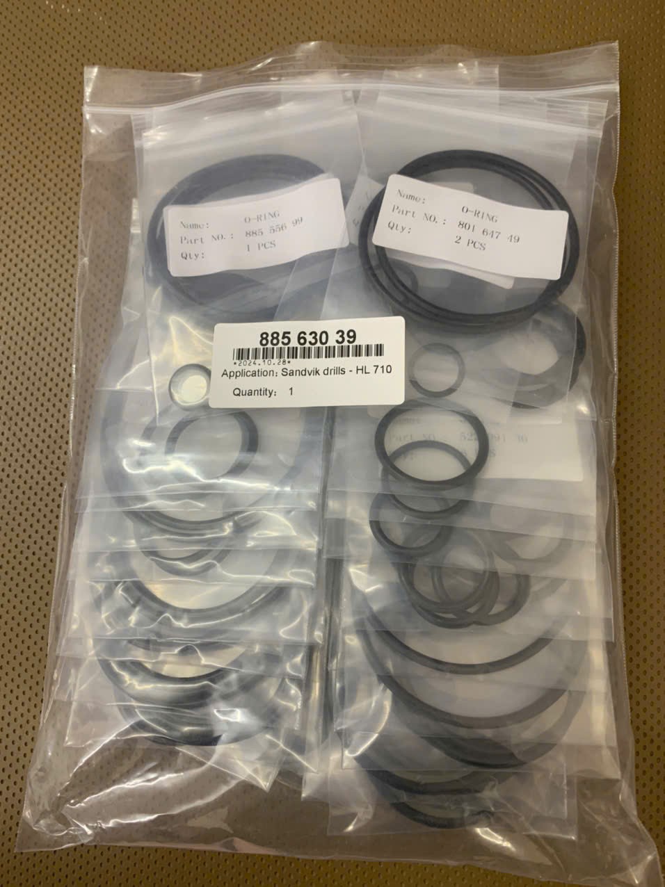 Bộ phớt búa máy khoan HL710, HL700, 88563039 Seal Kit For Rock Drill Sandvik/Tamrock